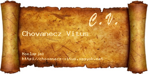 Chovanecz Vitus névjegykártya